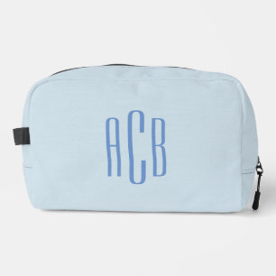 Eenvoudig drie Letter blauw Monogram Toilettasje