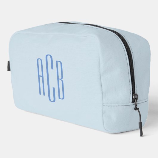 Eenvoudig drie Letter blauw Monogram Toilettasje (Rechterhoek)