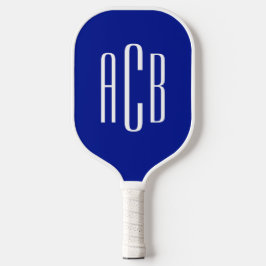 Eenvoudig Drie Letter Royal Blue Monogram Pickleball Paddle
