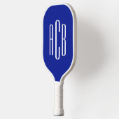 Eenvoudig Drie Letter Royal Blue Monogram Pickleball Paddle (Links)