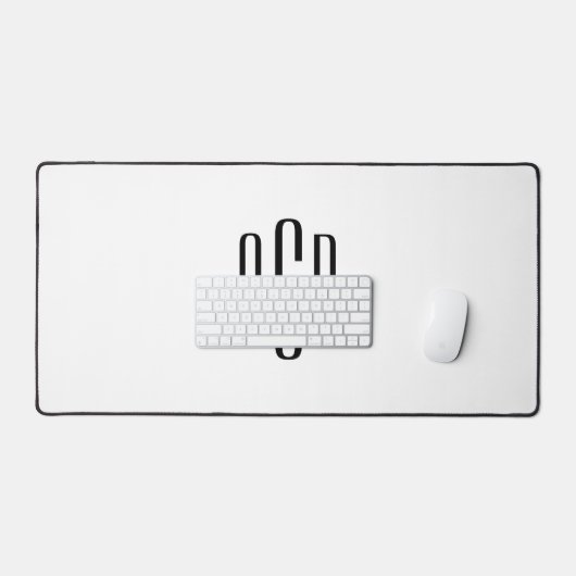 Eenvoudig Drie Letter Wit en Zwart Monogram Bureaumat (Keyboard & Muis)
