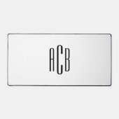 Eenvoudig Drie Letter Wit en Zwart Monogram Bureaumat (Voorkant)