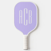 Eenvoudig drie letters Bleek lavendelmonogram Pickleball Paddle (Voorkant)