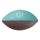 Eenvoudig drie letters turquoise witte ombre monog american football (Gedraaid 270)