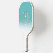 Eenvoudig drie letters turquoise witte ombre monog pickleball paddle (Links)