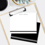 Eenvoudig drie strepen Zwart & Grijs Heren Schrijf Notitiekaartje<br><div class="desc">Dit ontwerp heeft 3 strepen aan de onderkant van de kaart en ruimte voor een naam. Klik op de aanpassen knop als je de afbeeldingen wilt verplaatsen/schalen en de tekst verder wilt aanpassen! Variaties van dit ontwerp, extra kleuren en bijpassende producten zijn beschikbaar in onze winkel, zazzle.com/store/doodlelulu. Neem contact met...</div>