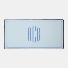 Eenvoudig Driedelig Blauw Monogram Bureaumat