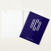 Eenvoudig Driedelige Monogram Donkerblauw Planner (Display)
