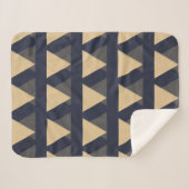 Eenvoudig driehoekspatroon in goud en steenkoolgri sherpa deken (Voorkant (horizontaal))