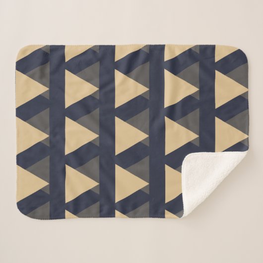 Eenvoudig driehoekspatroon in goud en steenkoolgri sherpa deken (Voorkant (horizontaal))