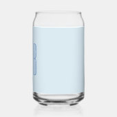 Eenvoudig drieletterig blauw monogram blikvorm glas (Links)