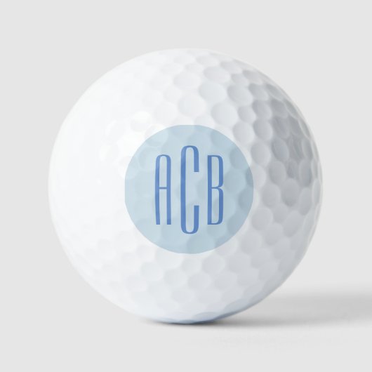 Eenvoudig drieletterig blauw monogram golfballen (Voorkant)