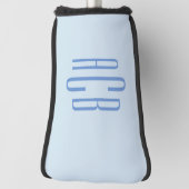Eenvoudig drieletterig blauw monogram golfheadcover (Draai 90)