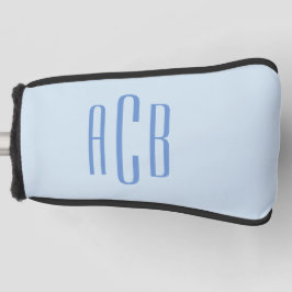 Eenvoudig drieletterig blauw monogram golfheadcover