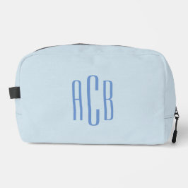 Eenvoudig drieletterig blauw monogram toilettasje