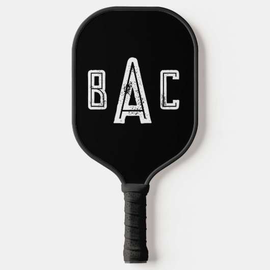 Eenvoudig drieletterig modern monogram pickleball paddle (Voorkant)