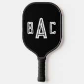 Eenvoudig drieletterig modern monogram pickleball paddle (Achterkant)