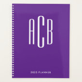 Eenvoudig drieletterig monogram koninklijk paars planner (Voorkant)