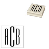 Eenvoudig drieletterig monogram rubberstempel (Gestempeld)