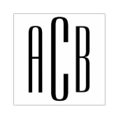 Eenvoudig drieletterig monogram rubberstempel (Afrduk)