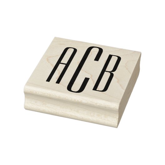 Eenvoudig drieletterige monogram rubberstempel (Stempel)