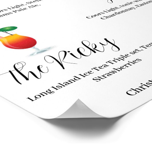 Eenvoudig drink bruiloft Poster (Hoek)