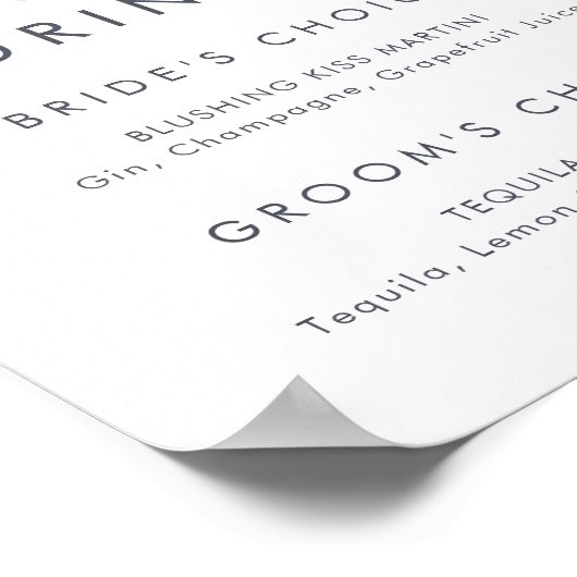 Eenvoudig Drink gebarenteken gebaar Poster (Hoek)