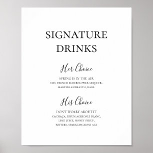 Eenvoudig Drink handtekening Poster