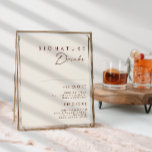 Eenvoudig Drink woestijn Natural White Signature Poster<br><div class="desc">Dit Simple Desert Natural White-drink-teken is precies wat je zoekt om je moderne rustige boho bruiloft te voltooien. Ideaal voor een , minimalistisch western vibe of een retro-herfst bohemen gevoel. Het minimale donkere kaneelmanuscript werkelijk poppen met deze herfstachtergrond. U kunt verkiezen om het te houden de manier het is of...</div>