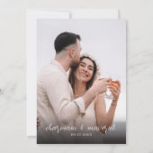 Eenvoudig dromerig schrift foto bruiloft bewaar de kaart (Achterkant)