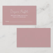 Eenvoudig droog Roos roze Baby shower luieraffle Informatiekaartje (Voorkant / Achterkant)