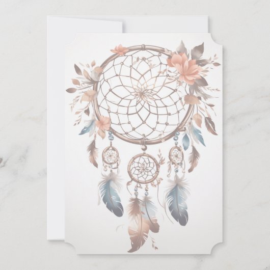 Eenvoudig droomvanger ontwerp op witte achtergrond kaart (Achterkant)