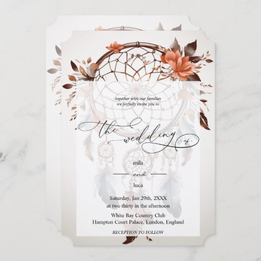 Eenvoudig droomvanger ontwerp op witte achtergrond kaart (Voorkant / Achterkant)