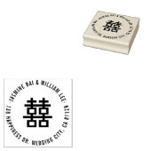 Eenvoudig dubbel geluk in cirkelChinese bruiloft Rubberstempel (Gestempeld)