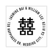 Eenvoudig dubbel geluk in cirkelChinese bruiloft Rubberstempel (Afrduk)