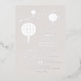 Eenvoudig dubbel geluk Lantern Chinese Weddenschap Folie Uitnodiging