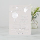 Eenvoudig dubbel geluk Lantern Chinese Weddenschap Folie Uitnodiging (Staand Voorkant)