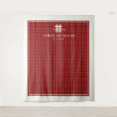 Eenvoudig dubbelgeluk Chinese bruiloft achtergrond Wandkleed (Voorkant)