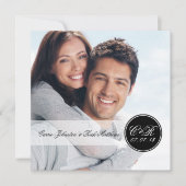 Eenvoudig dubbelzijdig Initiaal-fotoweddenschap Kaart (Voorkant)