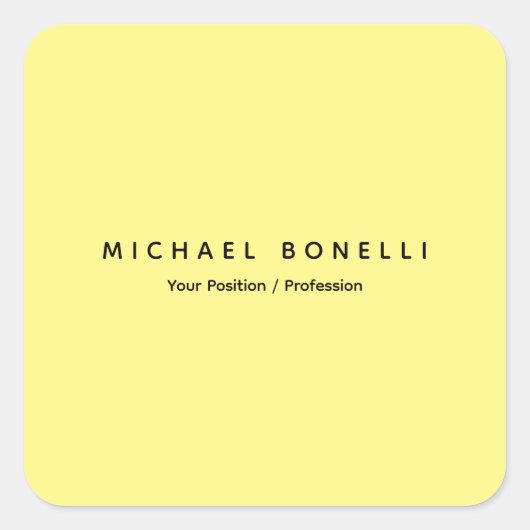 Eenvoudig Duidelijk Minimaal Elegant Modern Lichtg Vierkante Sticker (Voorkant)