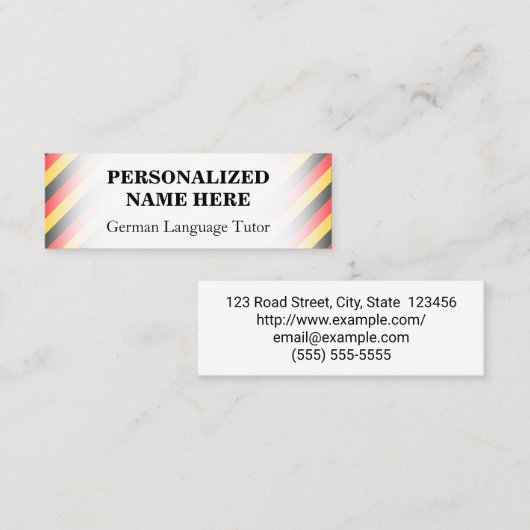 Eenvoudig Duits Tutor Visitekaartje (Voorkant / Achterkant)