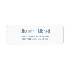 Eenvoudig, dusty blauw, het terugkeeradres van de  etiket