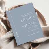 Eenvoudig Dusty Blue Classic Monogram Bewaar de da Save The Date