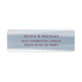 Eenvoudig Dusty Blue en Bourgondië | Bruiloft Etiket (Voorkant)