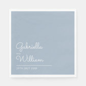 Eenvoudig Dusty Blue en White Script Servet (Voorkant)