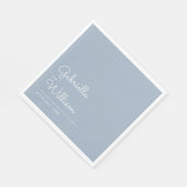 Eenvoudig Dusty Blue en White Script Servet (Hoek)