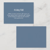 Eenvoudig Dusty Blue en White Wedding Wishing Good Informatiekaartje (Voorkant / Achterkant)