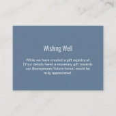 Eenvoudig Dusty Blue en White Wedding Wishing Good Informatiekaartje (Voorkant)