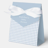Eenvoudig Dusty Blue Gingham Boys Baby shower Bedankdoosjes (Voorkant)