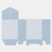 Eenvoudig Dusty Blue Gingham Boys Baby shower Bedankdoosjes (Ongevouwen)